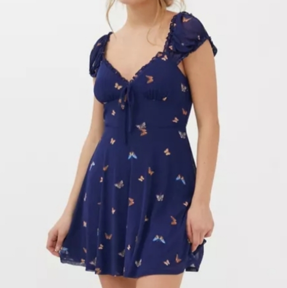 Urban Outfitters Dresses & Skirts - Urban outfitters navy mini butterfly dress